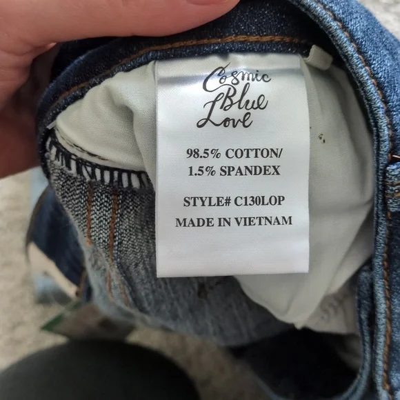 NWT Cosmic Blue Love Adrianne Distressed Boyfriend Jeans Size 14 - Picture 6 of 6
